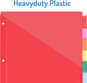 מחיצות לתיקייה עם שני כיסים, 8 טאבים, לקלסר 3 טבעות, רב צבעוני, סט של 1, דגם Forvencer 8 - Product Image 2