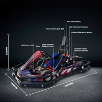 Go Kart Eléctrico para Adultos y Adolescentes, 1500W, 72V, Asiento Individual, Kart de Carreras con Derrape, 45km/h
