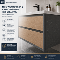 Meuble-lavabo mural en aluminium sur mesure avec vasque, armoire flottante étanche pour le marché britannique