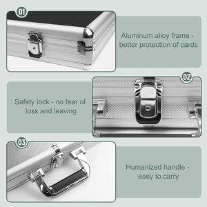 Factory Direct Custom Aluminum Modern Anti-Rust Polished Washable Locking Card Collectible Carrying Case <b>Floating</b> Shelf - Product Image 3