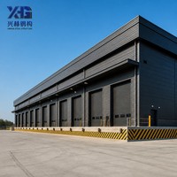 Hangar de manutention aérienne en structure métallique préfabriquée pour fret, bâtiment métallique à plusieurs portes au niveau du quai