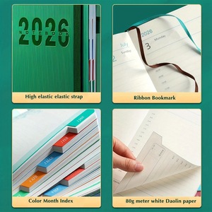 Agenda <span class=keywords><strong>2026</strong></span> Transfrontaliera Personalizzabile in Inglese, Pianificatore per Ufficio, Calendario Manuale Efficiente con Copertina in Pelle - Product Image 5