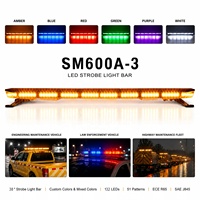 Barre lumineuse de toit, lumière stroboscopique, lumière d'urgence LED, barre lumineuse de toit LED, lumière d'avertissement LED, barre lumineuse de 1200 mm, stroboscope ambre, 38 pouces, 132 LED, ECE R65