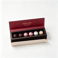 Boîte-cadeau rigide magnétique de luxe personnalisée pour chocolats, truffes, bonbons et biscuits avec séparateur
