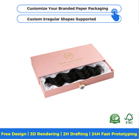 Wasserdichte Hochwertige Sektional-Verpackungsbox mit Griff für Haarspangen und Tierhaarverlängerungen Zylinderform mit Schaumstoffauskleidung
