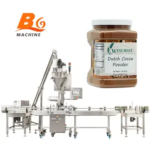 Automatic Auger Filler 400g 500g Protin Chocolate Powder Jar Bottle Filling Capping Labeling Machine