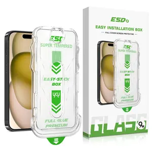 3D Easy Fit For iPhone 14 13 Pro max screen protector installation kit phone easy install tempered glass