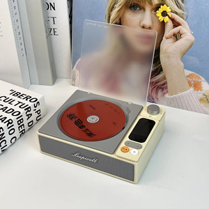 Lecteur CD portable rétro avec plateau, haut-parleur Bluetooth intégré, USB, radio FM et écran LCD – Idéal pour la maison et le bureau - Product Image 6