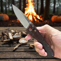 Couteau de poche pliable EDC Outdoor Survival Camping DIY Durable 5Cr15 Acier inoxydable Manche en bois Système de roulement Klappmesser OEM