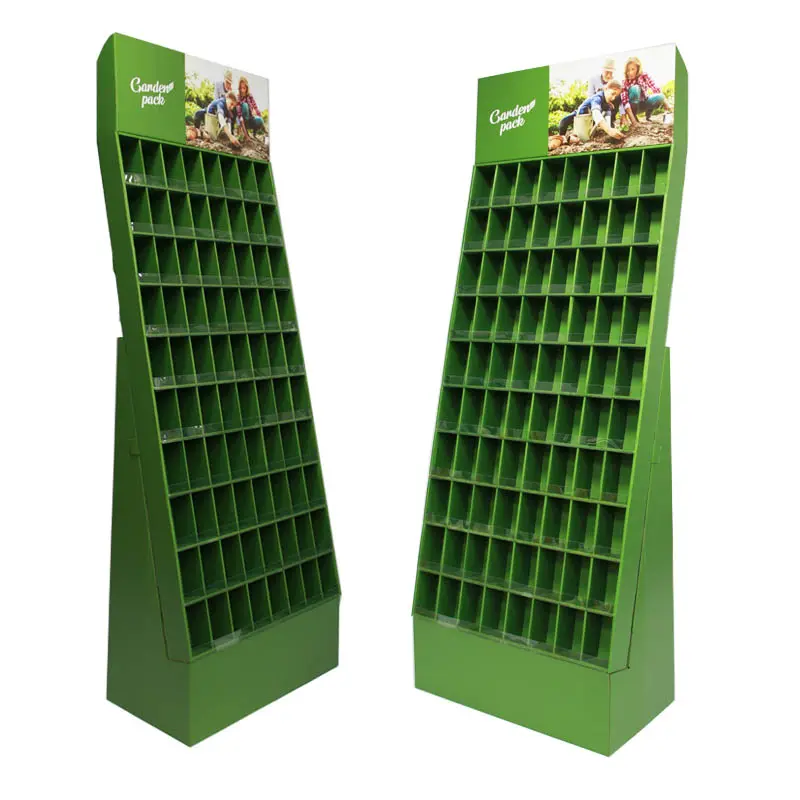 retail Recyclable Seed carton pop cardboard tore display rack funko pop cardboard floor display stand seed display rack