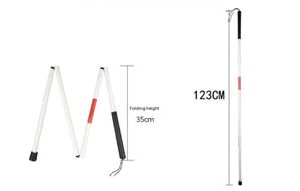 Bastón médico de aluminio blanco rojo portátil plegable para rehabilitar bastón ciego para discapacitados - Product Image 6