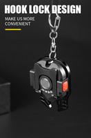 Ouvre-bouteille aimant fort voyant d'avertissement rouge petite lampe de poche LED USB Rechargeable poche Mini COB porte-clés lumière avec lanière