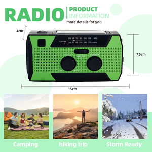 <span class=keywords><strong>Radio</strong></span> de Emergencia con Banco de Energía de 2000 mAh, <span class=keywords><strong>Radio</strong></span> Solar con Manivela y Carga USB-C, Alimentación Multifuncional para Cargar Teléfonos - Product Image 6