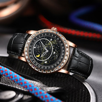 Nouvelle montre Blue Planet de haute qualité, lumineuse, étanche, squelette, montre de luxe pour homme, sport, affaires, montre mécanique à bracelet