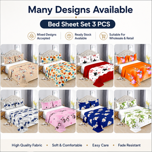 Liquidation : Ensemble de draps de lit 3 pièces en coton, taille King, en stock - Product Image 3