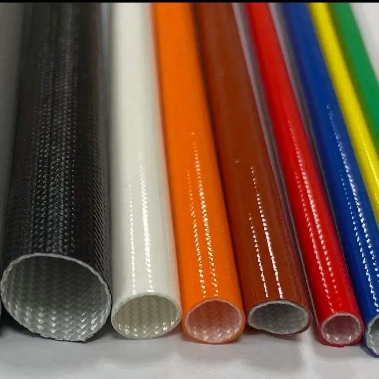 Penjualan pabrik kualitas tinggi Sleeving kaca serat berlapis Resin silikon Sleeving Sleeving