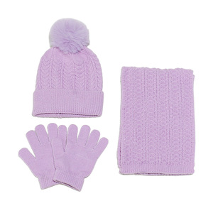 Conjunto de tres piezas de Otoño Invierno para niños <span class=keywords><strong>y</strong></span> niñas, gorro de punto, <span class=keywords><strong>bufanda</strong></span>, guante, engrosamiento, cálido, para bebés <span class=keywords><strong>y</strong></span> niños - Product Image 1