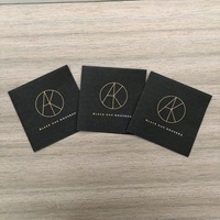 Serviettes en papier Airlaid noires avec logo imprimé en couleur métallique, serviettes de cocktail 25*25cm 20*20cm