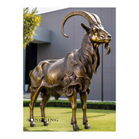 Escultura de Cabra de Bronce de Tamaño Real para Decoración de Jardín, Estatua de Cabra Animal