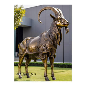 Decoración de jardín Tamaño real Bronce Cabra Escultura Animal Cabra Estatua - Product Image 2