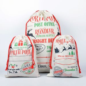 Elk Christmas Gift Drawstring Linen Grand sac Fourniture transfrontalière pour les fêtes de fin d'année - Product Image 5