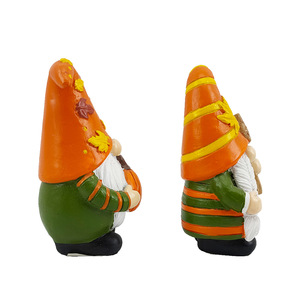 Resin Dwarf Gnome Figurine Autumn Harvest Decoration Thanksgiving Craft Ornament Faceless Elf <b>Statue</b> Small Festival Decor - Product Image 4