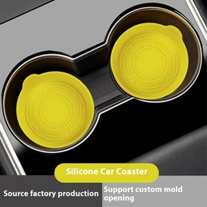 Nouveau produit 2025 Vente en gros Isolation Antidérapant Imperméable Tapis de tasse en silicone Porte-gobelet de voiture Tapis de tasse à eau - Product Image 2