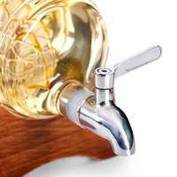 Carafe à vin, whisky, tequila en verre borosilicate haut de gamme, personnalisée, faite à la main, 1000 ml, en forme de bateau, avec base en bois