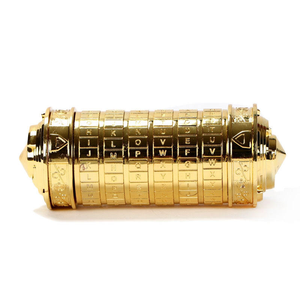 <span class=keywords><strong>Coffre</strong></span>-<span class=keywords><strong>fort</strong></span> de défi mentale <span class=keywords><strong>vintage</strong></span> Cryptex Da Vinci avec serrure à combinaison de lettres, type Escape Chamber - Product Image 1