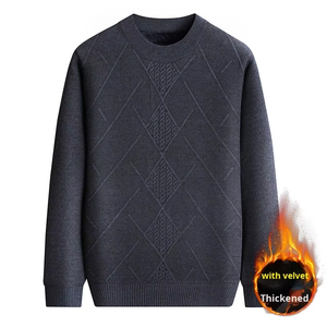 Suéter de Punto Grueso y Cálido para <span class=keywords><strong>Hombre</strong></span>, <span class=keywords><strong>Cuello</strong></span> <span class=keywords><strong>Redondo</strong></span>, para Otoño e Invierno, para Hombres de Mediana Edad y Mayores - Product Image 1