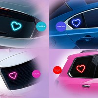 Maidsail Nouvelle lumière LED néon ambiante solaire en forme de cœur pour vitre arrière triangulaire de voiture 0.5W Modèle compatible OLIVER