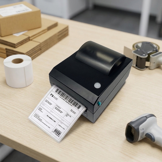 110mm Thermal Shipping Label Packages Waybill Sticker Barcode Printer with Wireless Bluetooth for Small Business