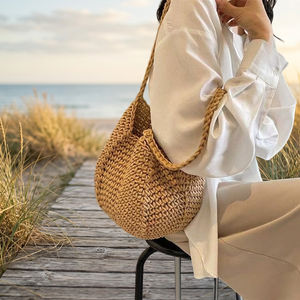 New Fashionable Lady Casual <b>Straw</b> Woven Animal Prints Versatile Hollow Niche Shoulder <b>Bag</b> Zipper Hasp Closure China - Product Image 2