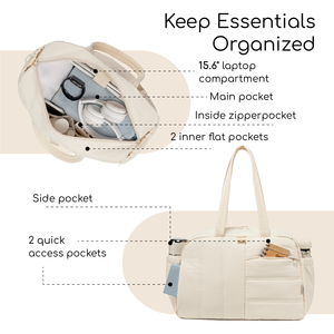 가볍고 부드러운 귀여운 패딩 방수 토트백 여성 퀼트 노트북 숄더백 휴대용 핸드백 요가 피트니스 운동 여행 가방 - Product Image 6