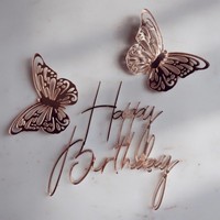 Décoration de gâteau en acrylique pour décorateur de gâteaux, Joyeux Anniversaire Fille Garçon Maman Reine Princesse, Support à gâteau pour la décoration de gâteaux