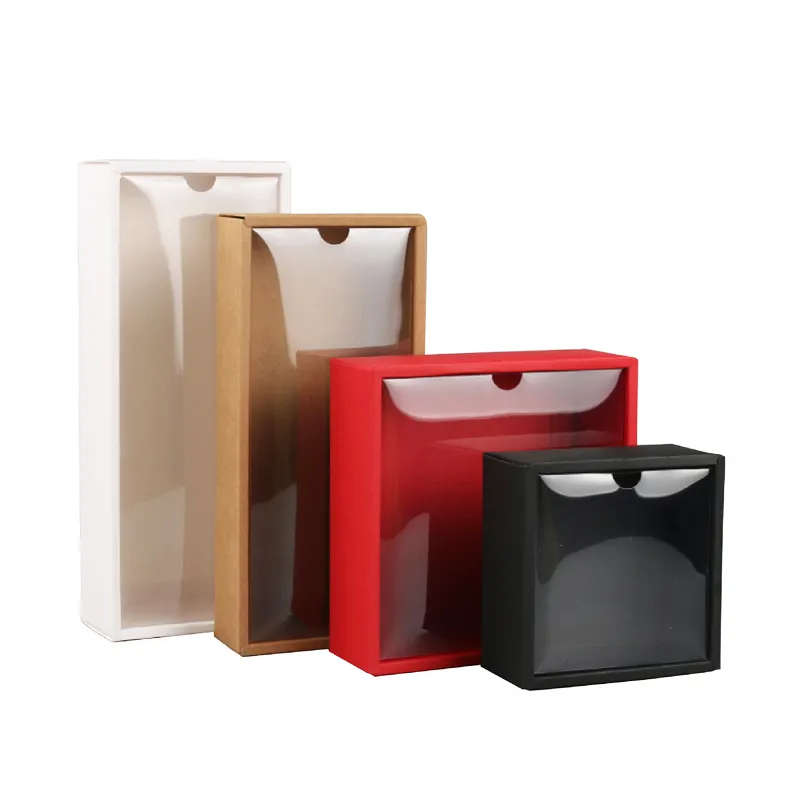 New arrival fo simple elegant folding custom logo candy Xmas gift box with transparent pvc lid