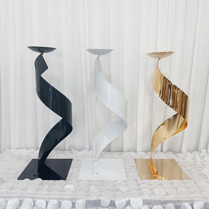 LANJO Spiral Metal Flower Stand Wedding <b>Table</b> Centerpiece Pedestal Stand RTS Gold-plated flower stand - Product Image 3