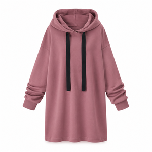 <b>Women's</b> Long Hooded Sweatshirt <b>Dress</b> Casual Pullover Hoodie <b>Tunic</b> with Drawstring - Product Image 5