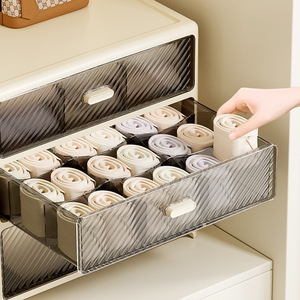 Clothing Organizer <b>Drawer</b> <b>Storage</b> <b>Box</b> Rectangular Stackable Underwear Socks Bra Holder Bedroom Home Use - Product Image 4