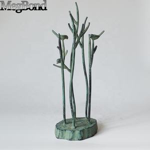 Uccelli verdergi antichi sul ramo in ghisa porta gioielli in metallo artigianato decorazione domestica e scultura da tavola - Product Image 5