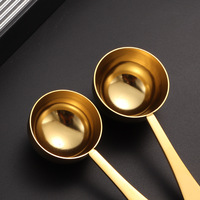 Cuillère doseuse graduée ESTICK en acier inoxydable 304 avec poignée en forme de goutte d'eau pour grains de café et poudre de matcha