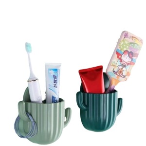 Cactus Shaped Wall Mounted Bathroom Shelf No Drill Cosmetic Storage Box For Toilet Circular Design - Product Image 3