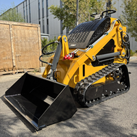 Mini-chargeuse compacte sur chenilles en caoutchouc CE, EURO 5, avec commande par joystick hydraulique, sortie auxiliaire à haut débit, pour travaux de terrassement de jardin