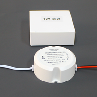 Prêt à expédier C.V DC12V 24V 12W20W24W30W36W48W60W80W100W Mini transformateur d'alimentation LED rond étanche IP66