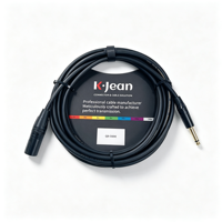 Câble audio XLR mâle 1,5 m en PVC, adaptateur de microphone mono TS 1/4 pouce non équilibré, broches plaquées or, à souder, en cuivre, pour amplificateur et ordinateur