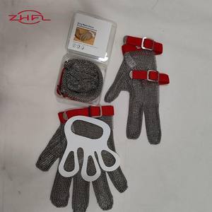 Gants de boucherie en acier inoxydable de niveau 5, longs gants de sécurité tissés pour couper le style à armure toile - Product Image 4