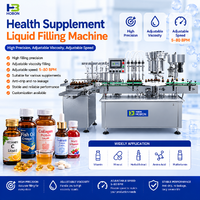 Machine de remplissage automatique à piston pour sirop avec trémie agitée 5-100 ml, poudre chimique sèche 3-50 ml et liquide visqueux 5-50 ml