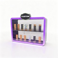 Présentoir de Comptoir en Acrylique pour Cigarettes LED Personnalisées, 2 Niveaux, Vitrine de Tabac, Étagère d'Éclairage pour Cigares, Idéal pour Magasin de Détail