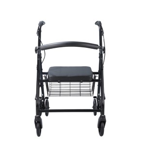 <b>Foldable</b> Shopping <b>Cart</b> For Seniors With Seat And Basket Black RW03 Model Portable Walking Aid For Elderly People - Product Image 1