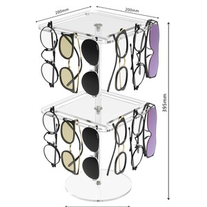 <b>Rotating</b> Sunglasses Display Stand 12 Slots Double Layer Adjustable Desktop Eyewear <b>Rack</b> For Sunglasses - Product Image 4